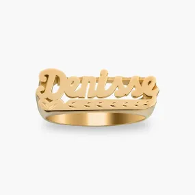 Diamond Cut Name Ring