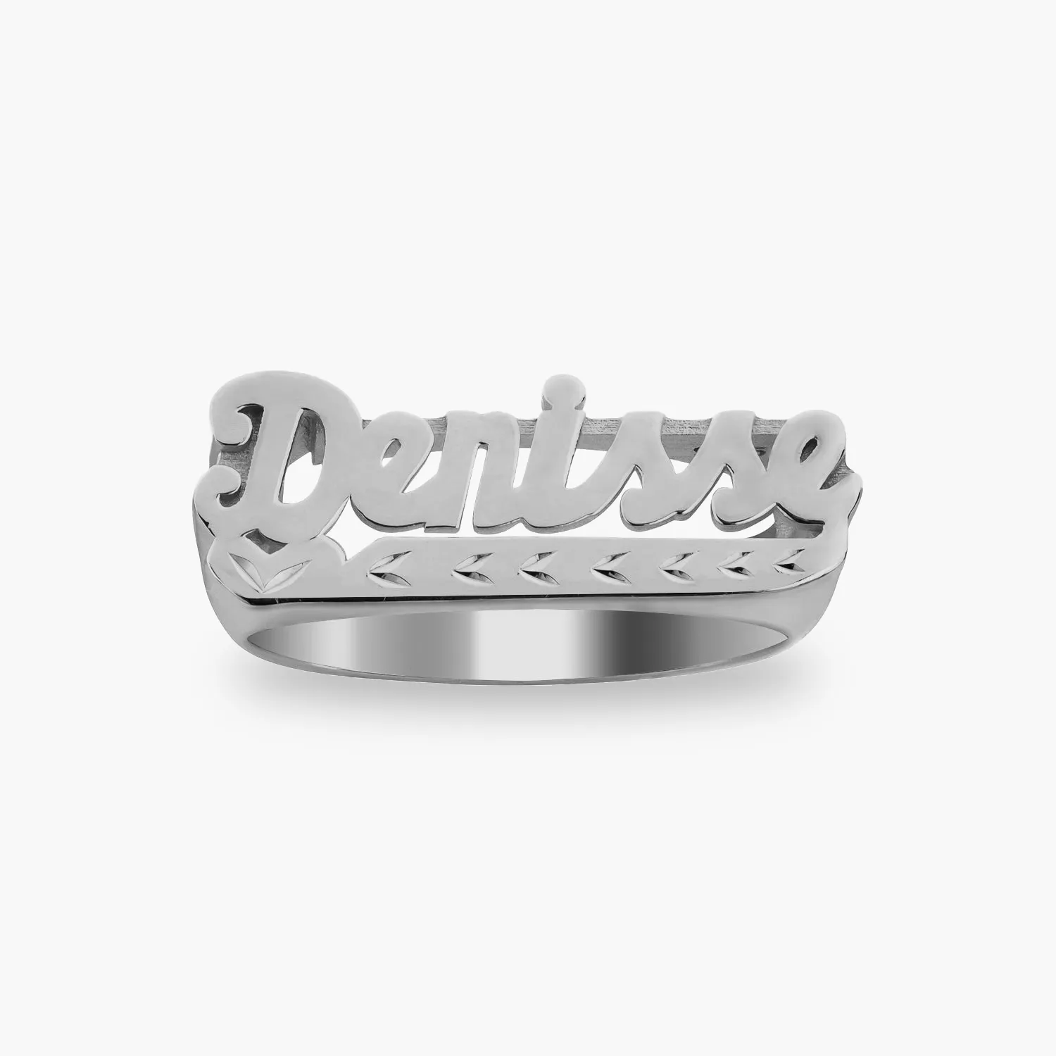 Diamond Cut Name Ring