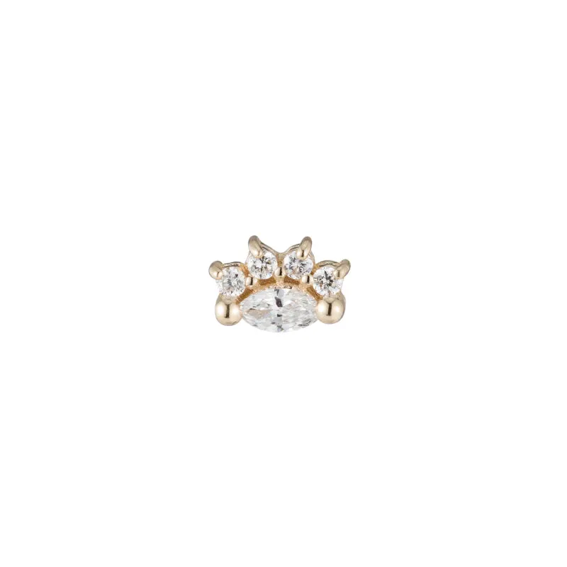 Diamond Marquise Arch Stud