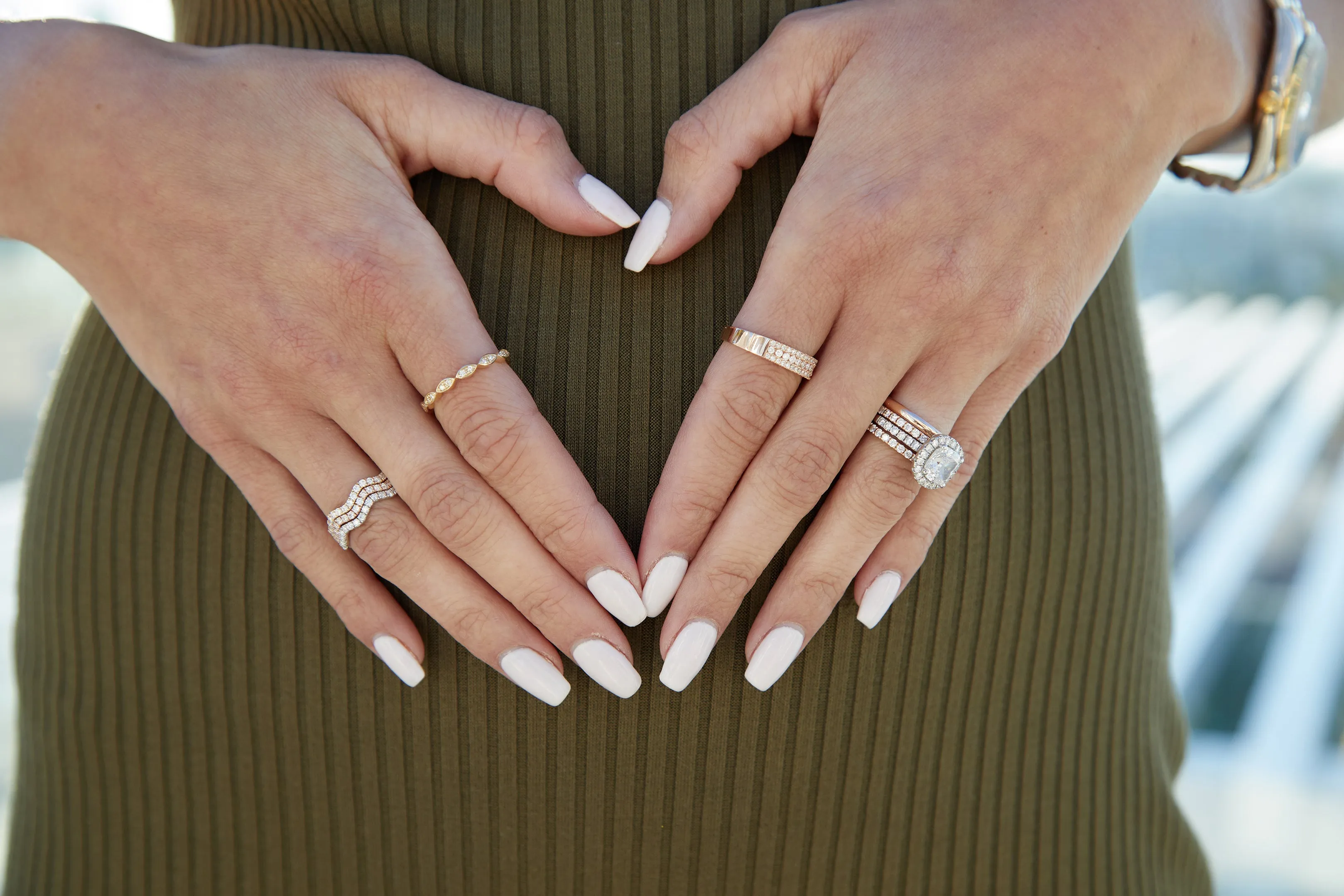 Diamond Marquise Shaped Band