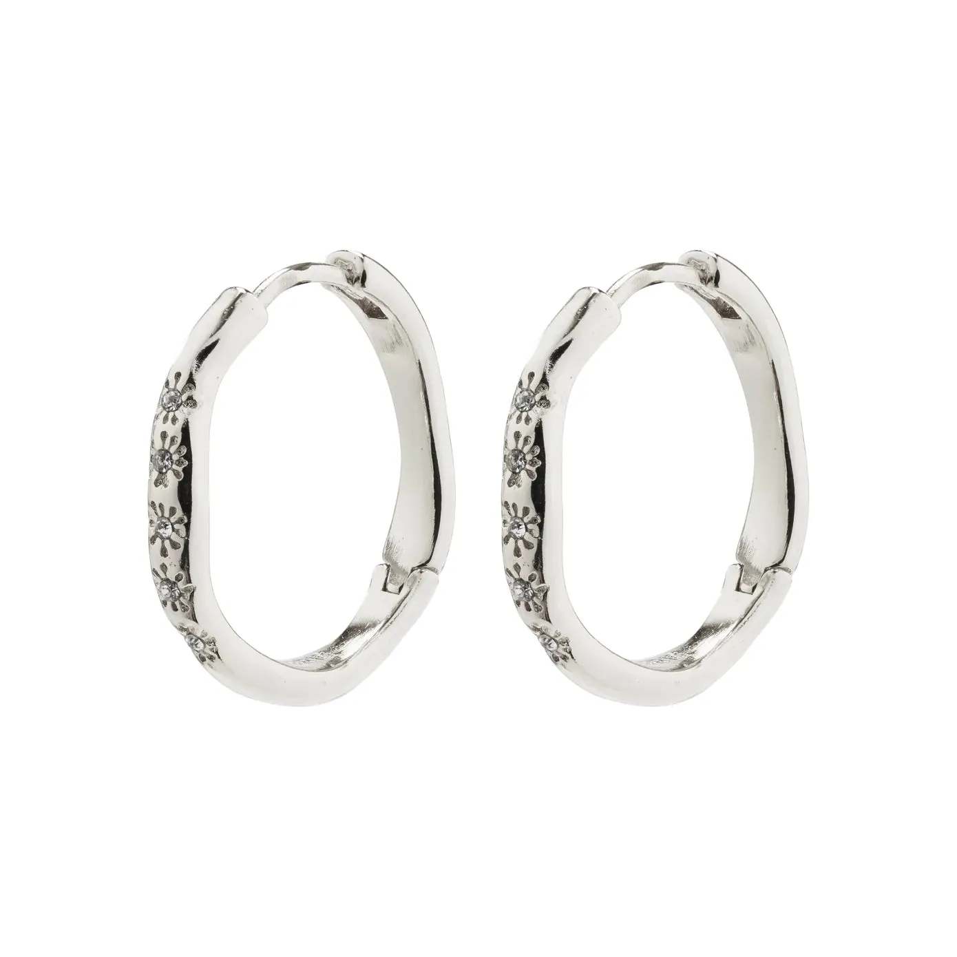 Edurne Silver Plated Crystal Hoops