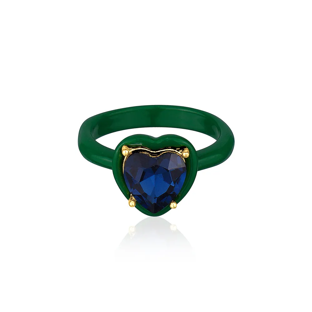 ENAMEL HEART RING