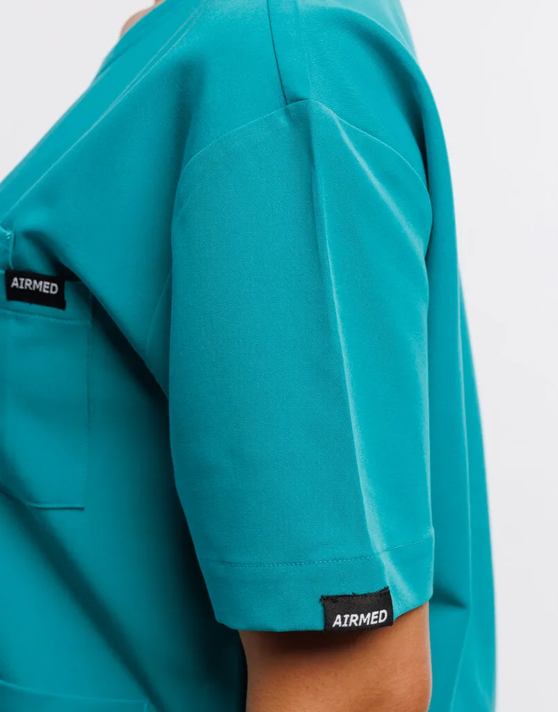 Essential Crewneck Scrub Top - Sydney Teal