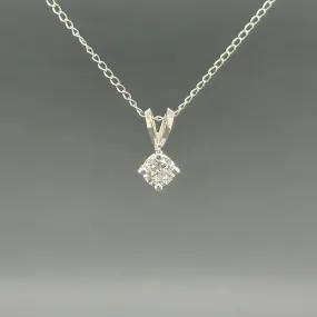 Estate 14K W Gold 0.29ct H/SI2 Diamond Solitaire Pendant