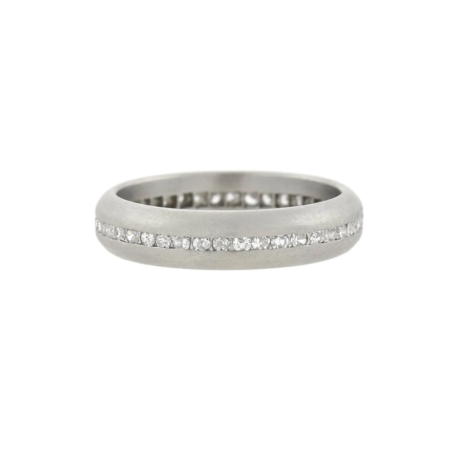 Estate Brushed Platinum Diamond Eternity Band Ring 0.50ctw