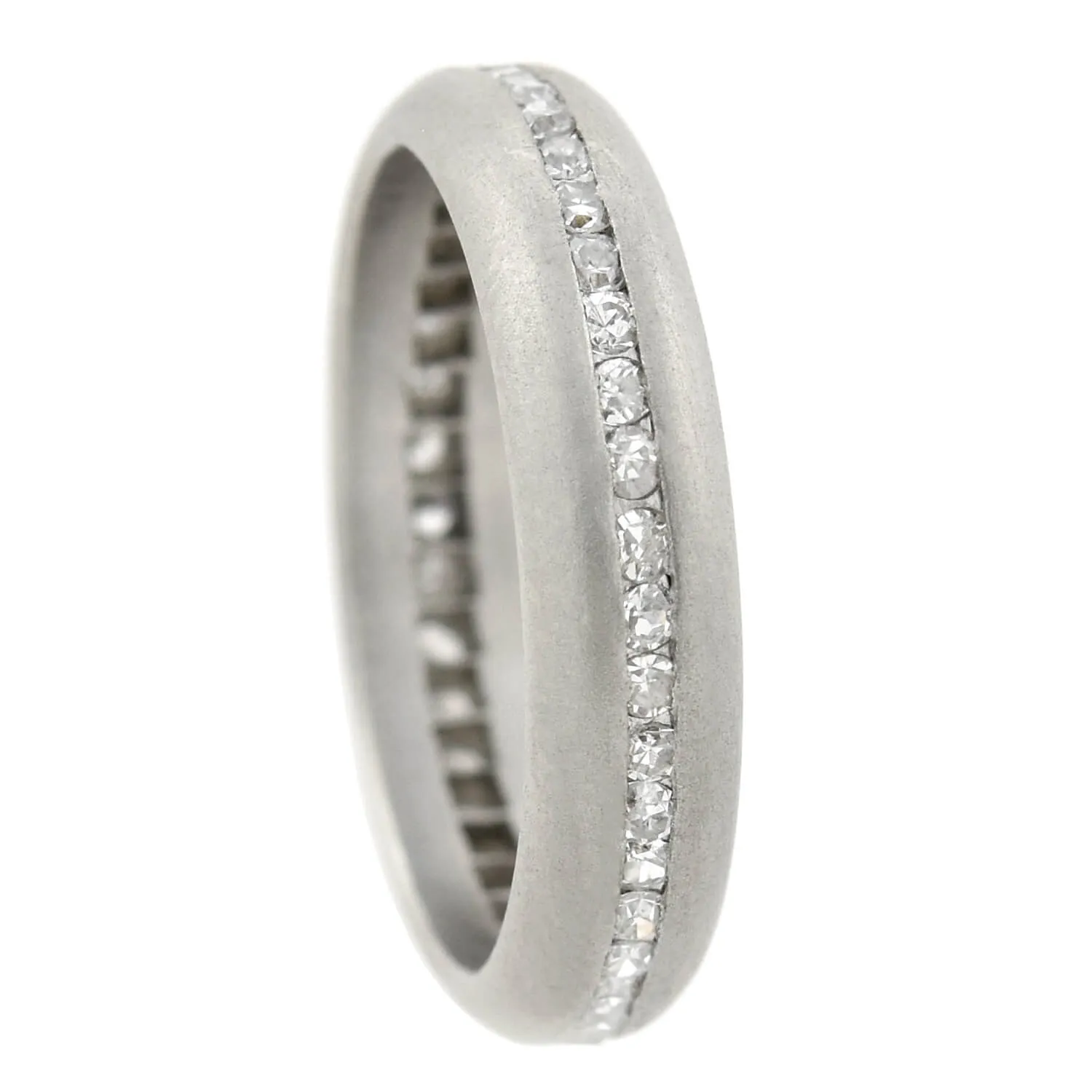 Estate Brushed Platinum Diamond Eternity Band Ring 0.50ctw