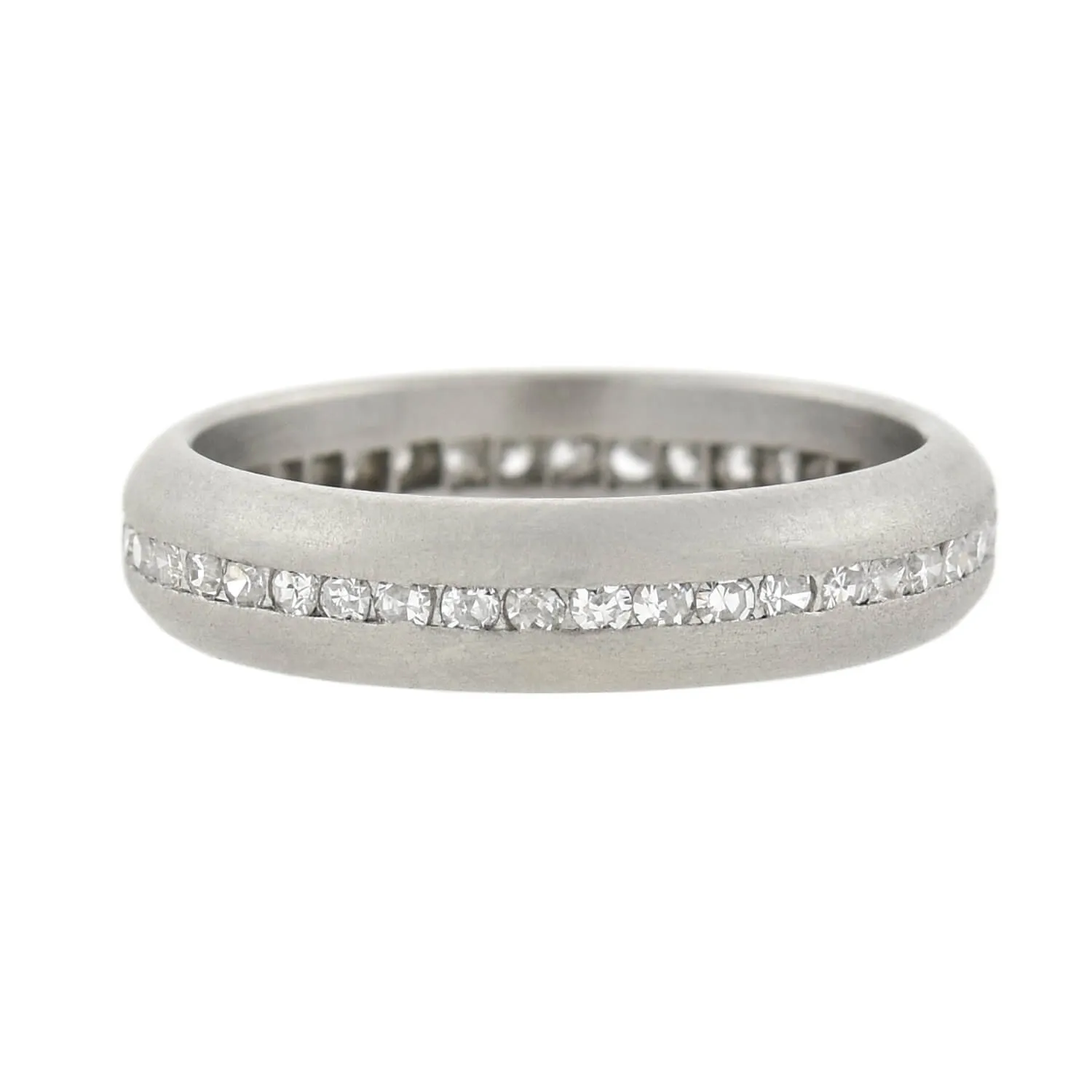 Estate Brushed Platinum Diamond Eternity Band Ring 0.50ctw