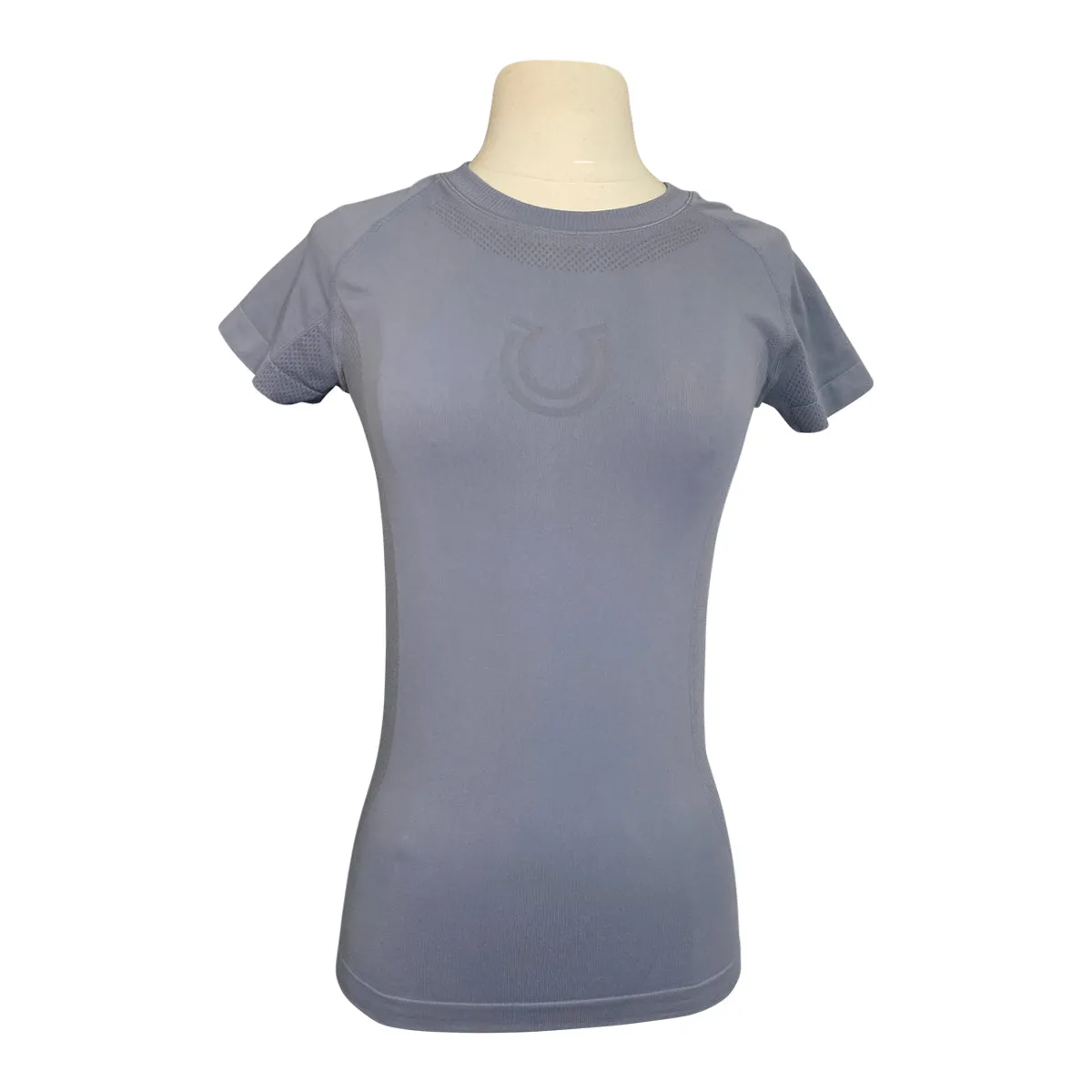 FitEq Short Sleeve Seamless Schooling Top in Slate Blue - Women's Medium