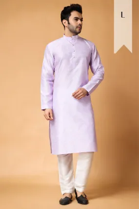 French Lilac Woven Kurta Pajama