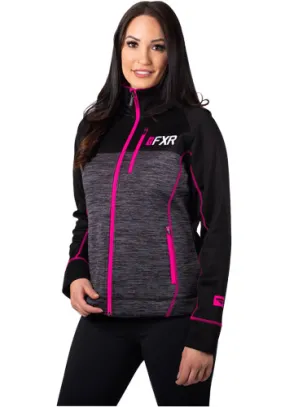 FXR Elevation Tech Zip Fleece Charcoal/Fuchsia