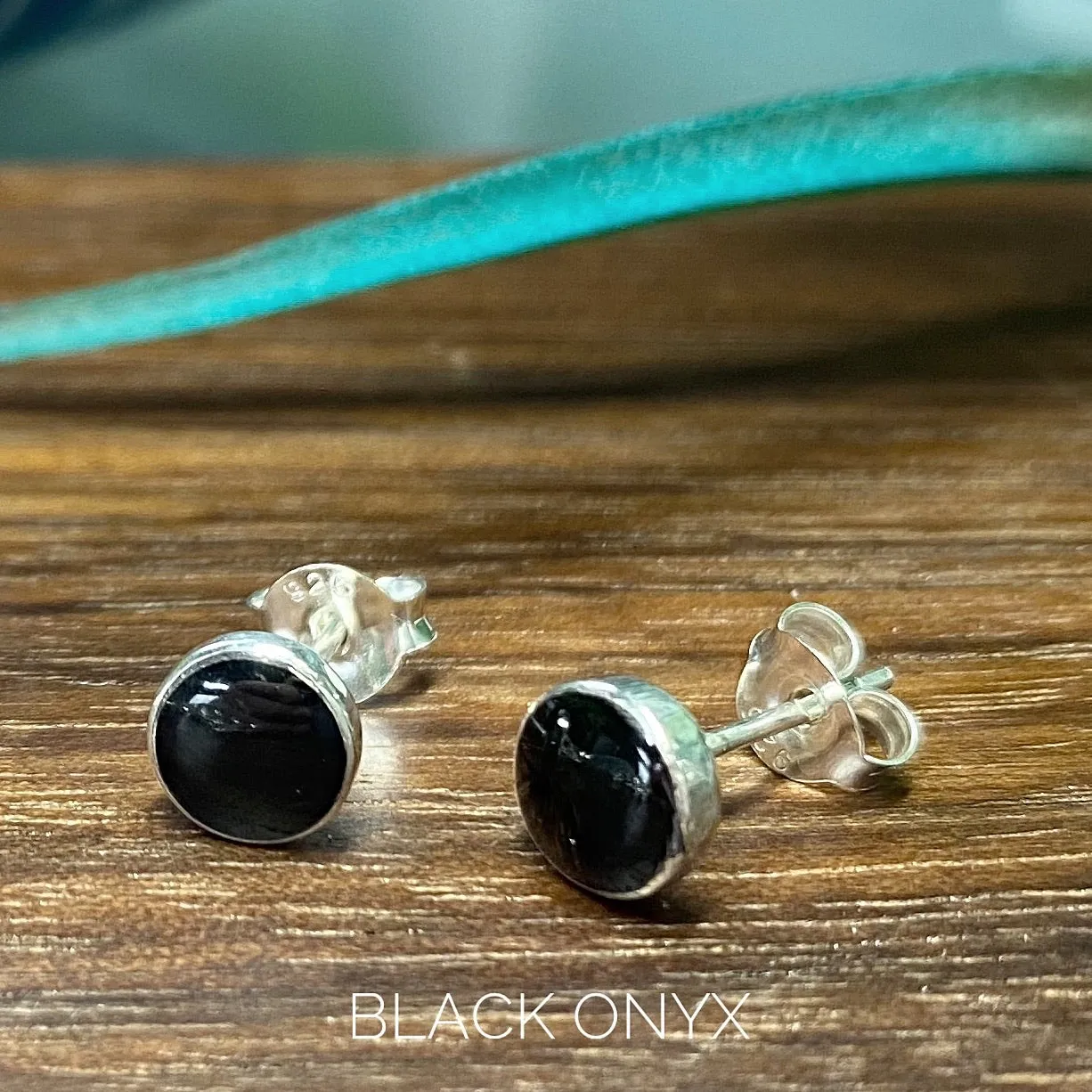 Gemstone Bezel Stud Earrings