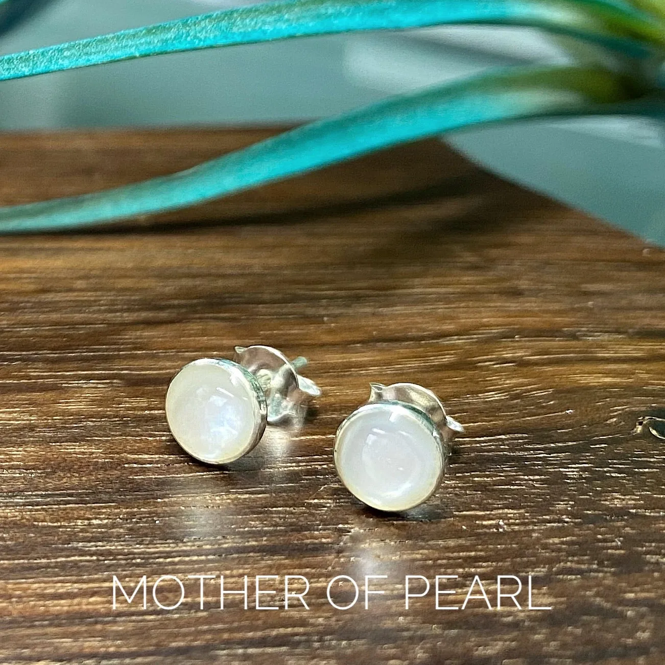 Gemstone Bezel Stud Earrings