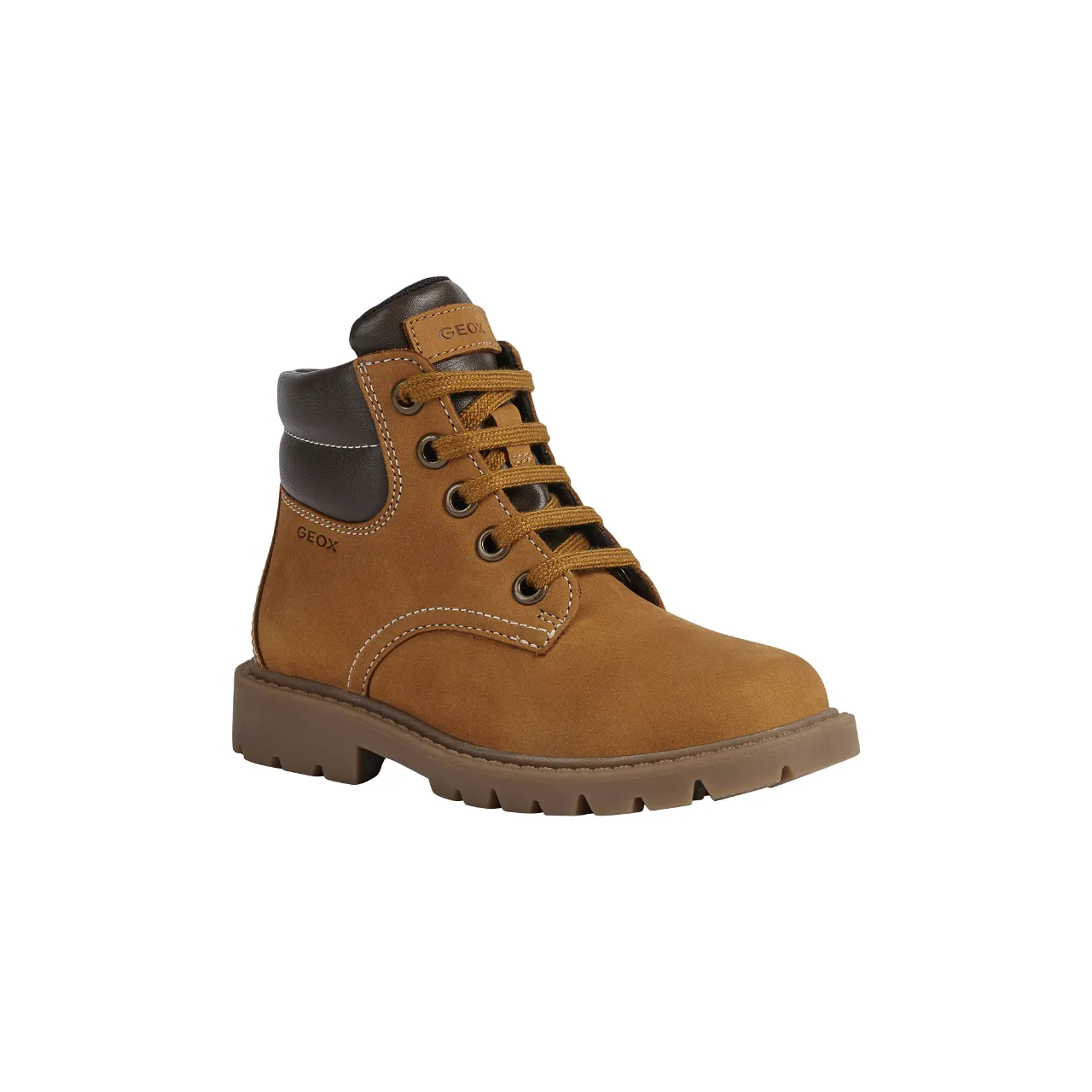 Geox Shaylax children's lumberjack boot in nubuck leather J16FAB 032BC C0930 r yellow-brown