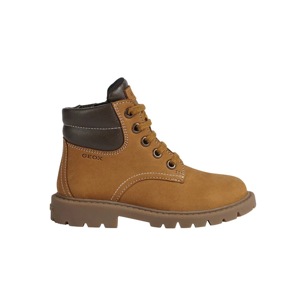 Geox Shaylax children's lumberjack boot in nubuck leather J16FAB 032BC C0930 r yellow-brown