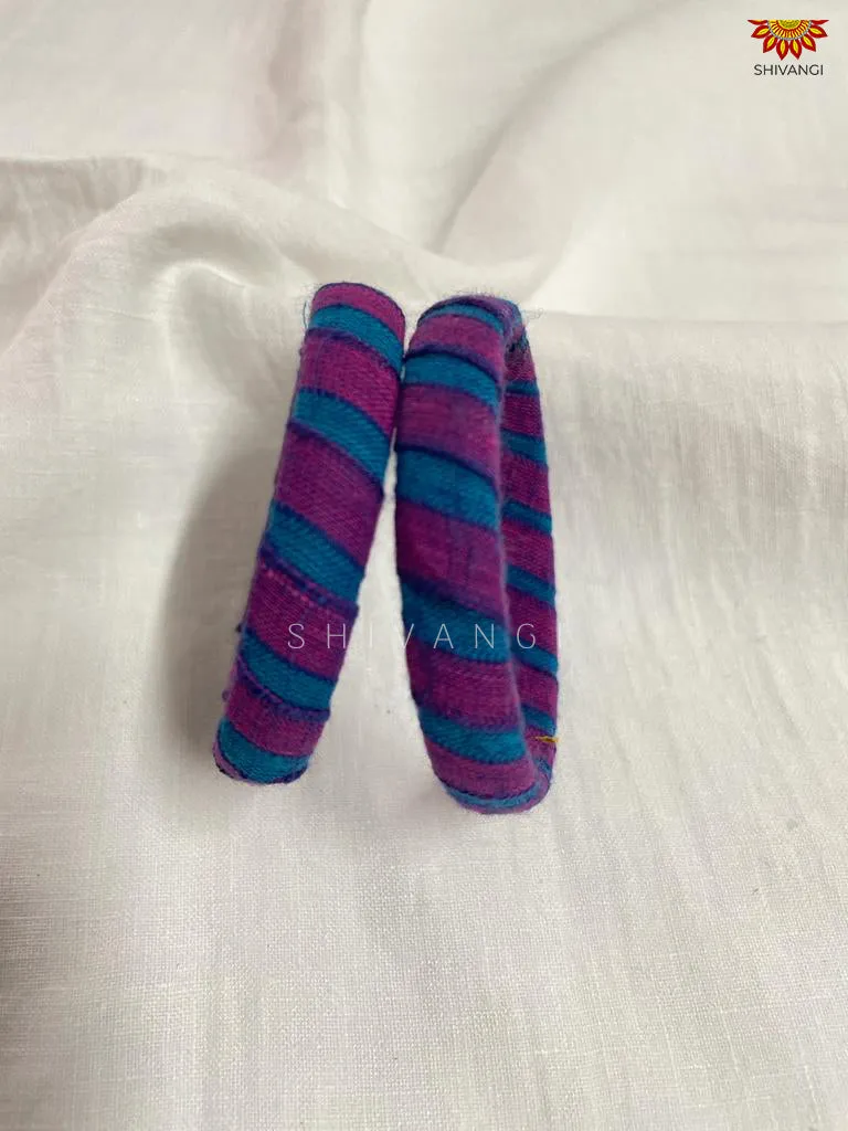 Girls Handmade Thread Bangles in Blue and Violet