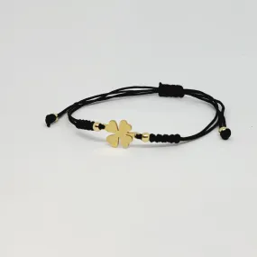 Golden 4 Leaf Clover - Adjustable Bracelet [Stainless Steel]