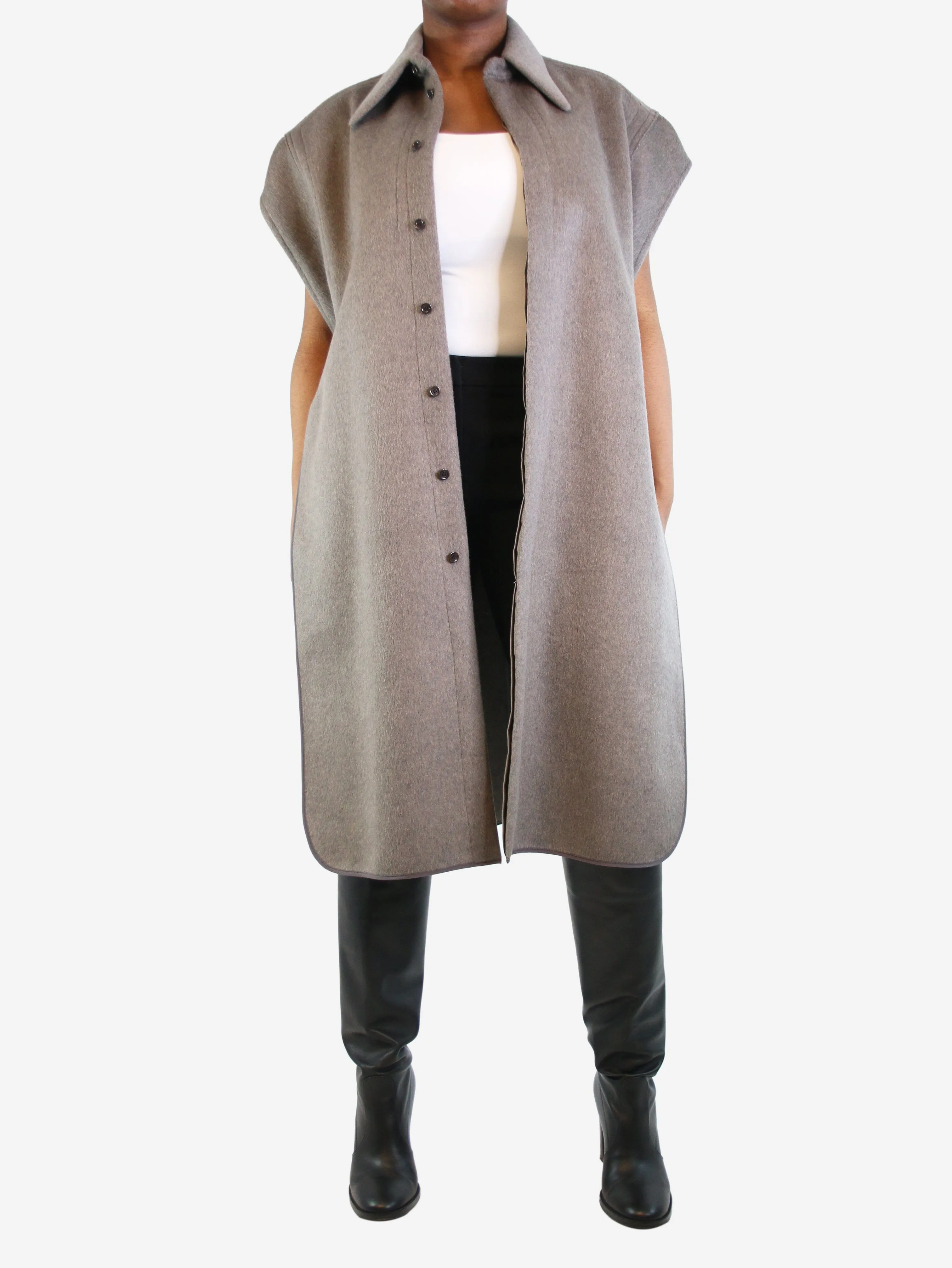 Grey cape coat - size