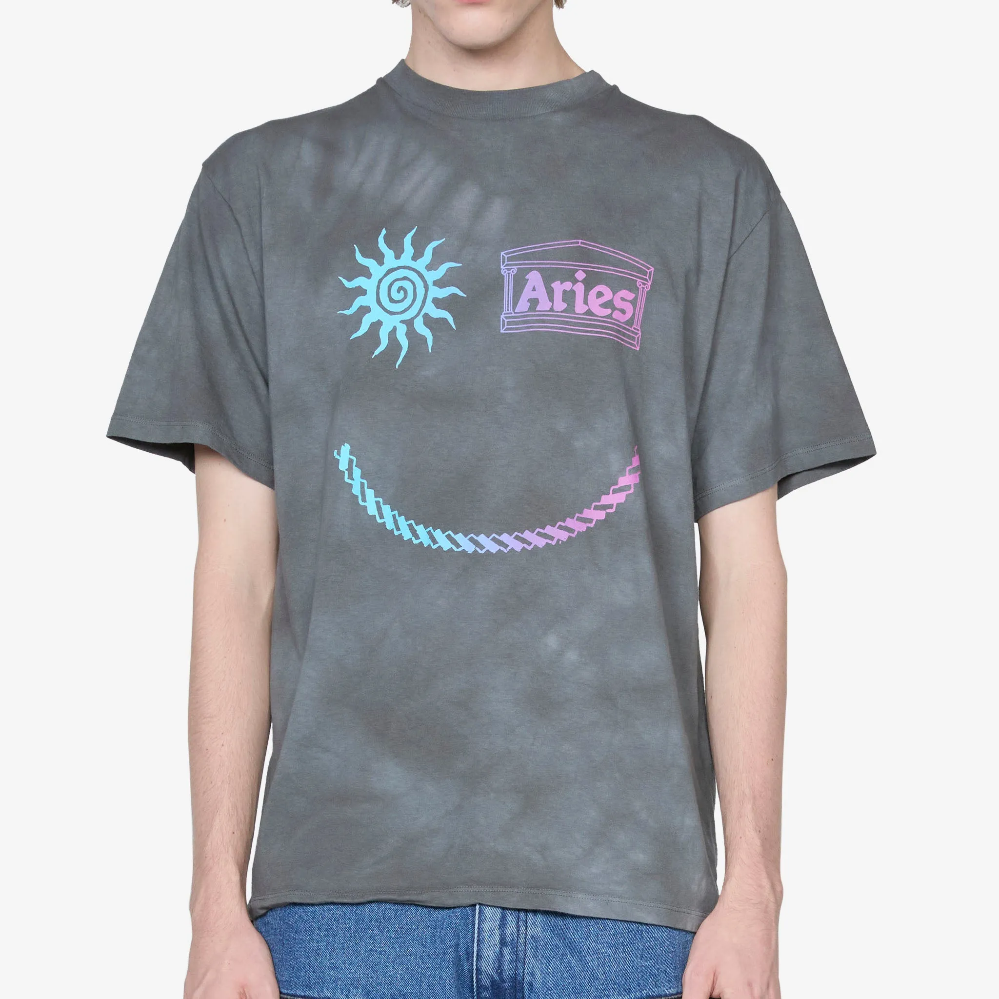 Grunge Happy Dude Short Sleeve T-Shirt Grey