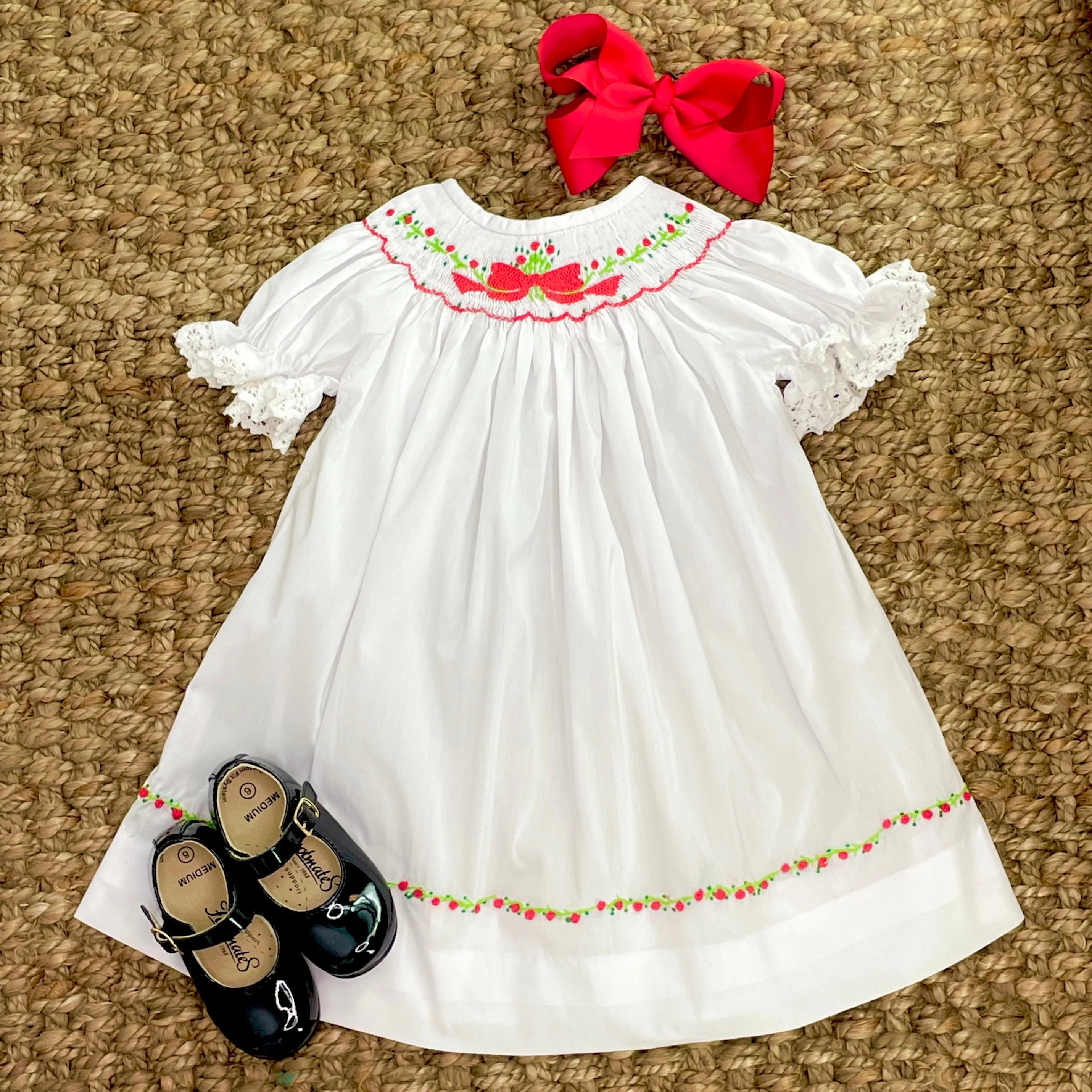 Heirloom Christmas Smocked Lille Dress