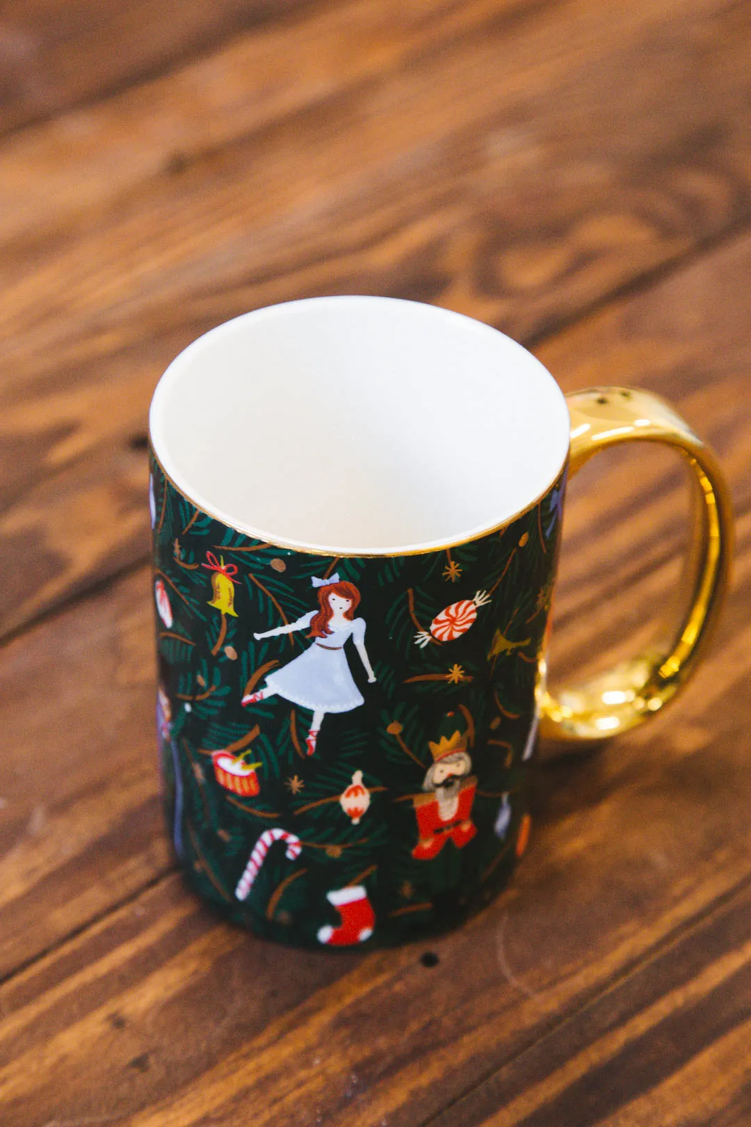 Holiday Mug With Gold Handle, Nutcracker Branches | Rifle Paper Co.