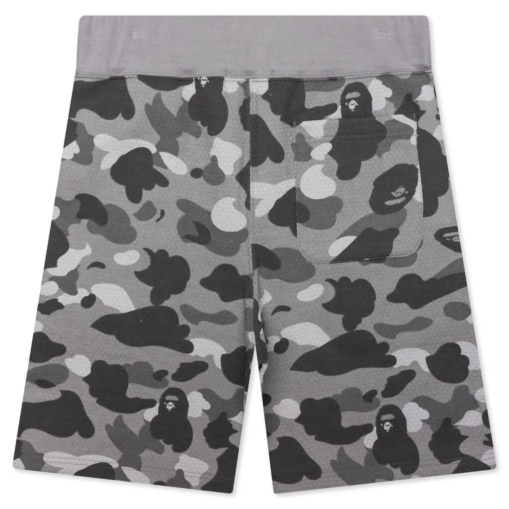 Honeycomb Camo Shark Sweat Shorts - Grey