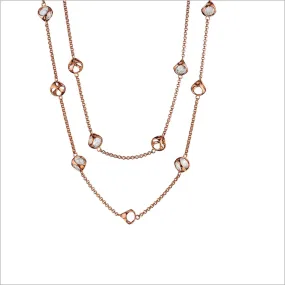 Icona Rock Crystal 42 Necklace in Sterling Silver Plated with 18k Rose Gold