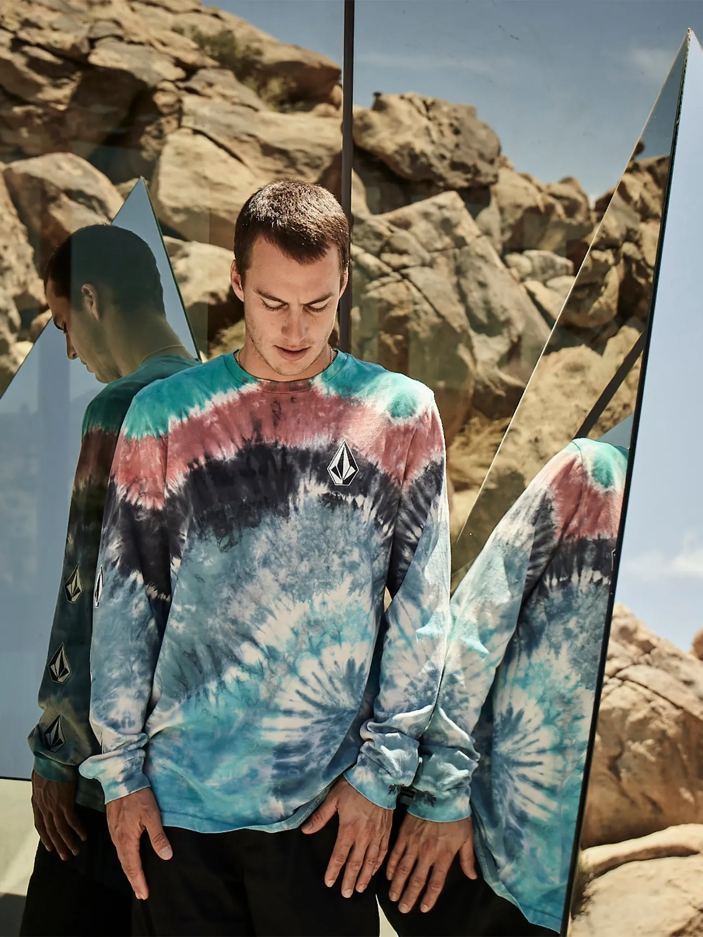 Iconic Stone Dye Long Sleeve Tee - Tie Dye