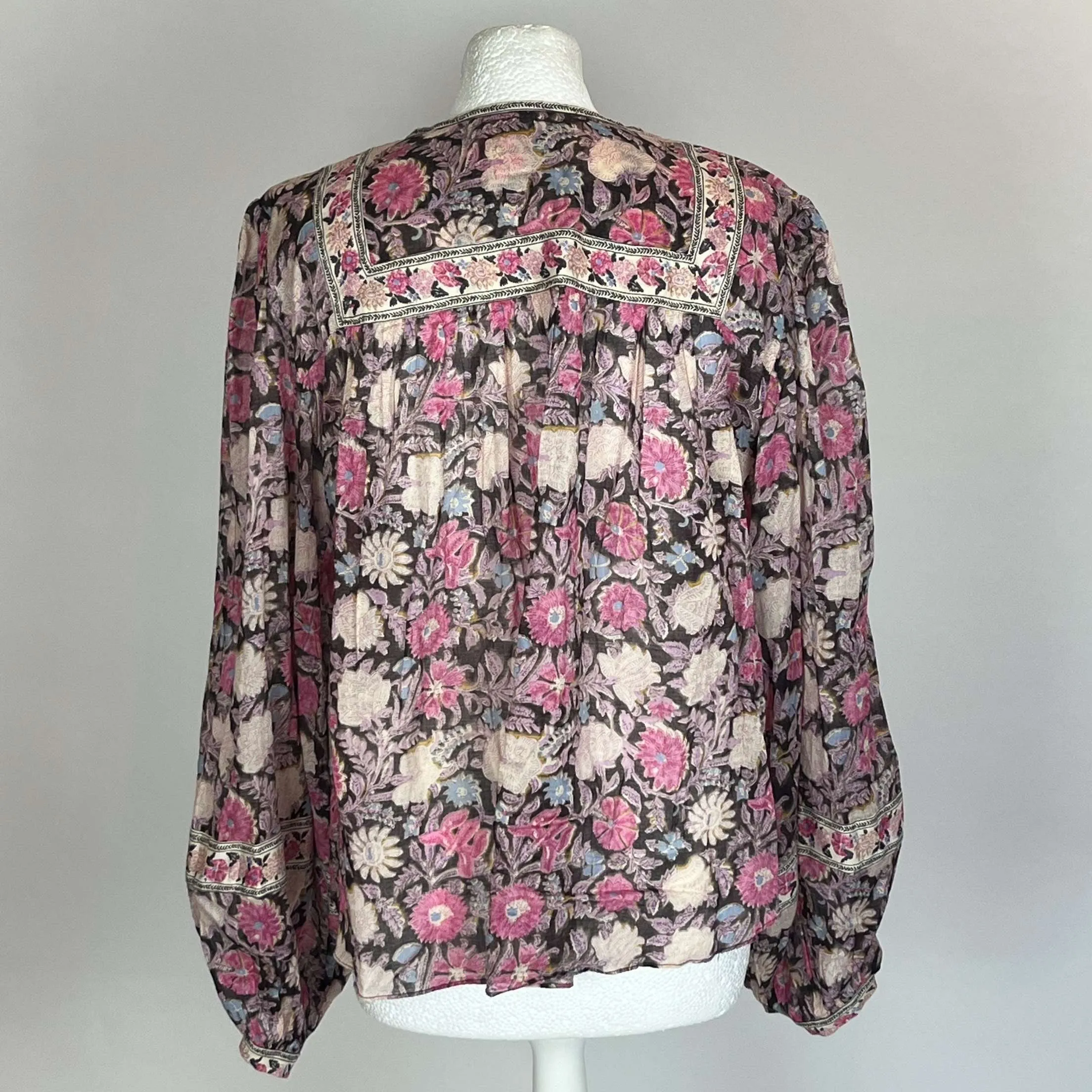 Isabel Marant Etoile Pink & Cream Floral Tunic Top S