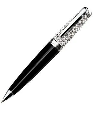 Jorg Gray Ballpoint Pen with Genuine Swarovski Crystal Cap - High Polish Chrome