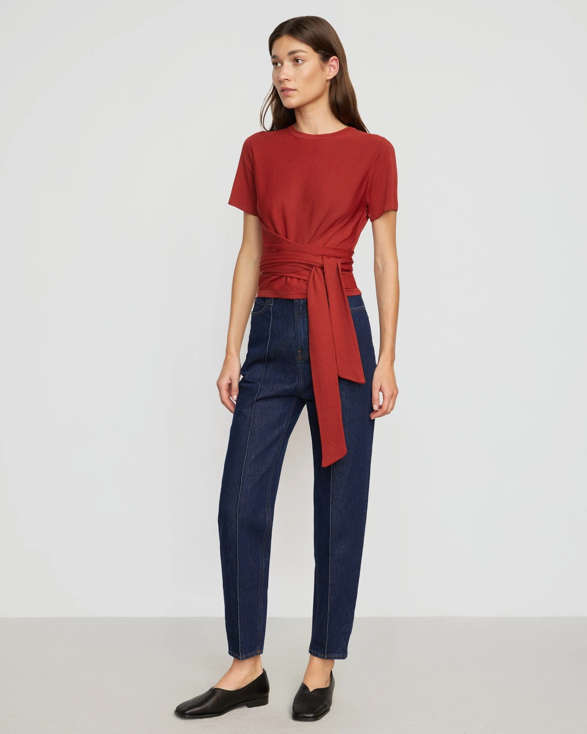 Jude Cropped Tie-Front Top