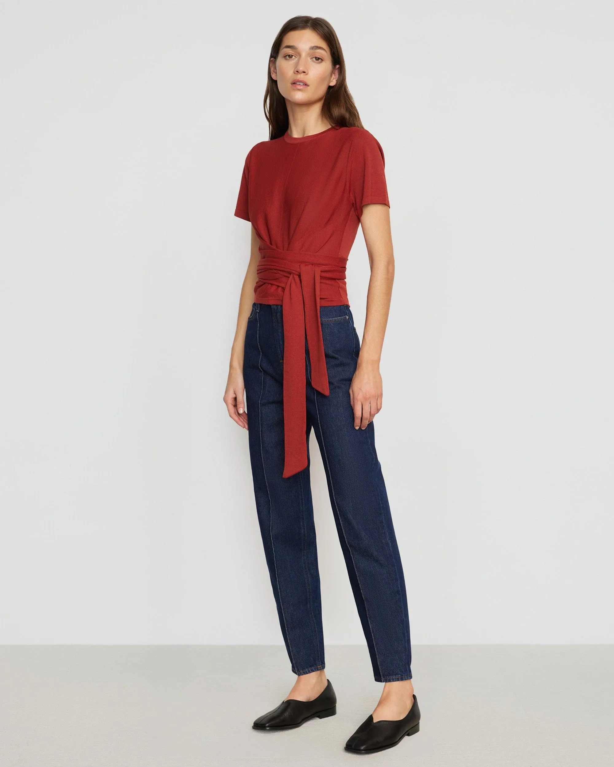 Jude Cropped Tie-Front Top