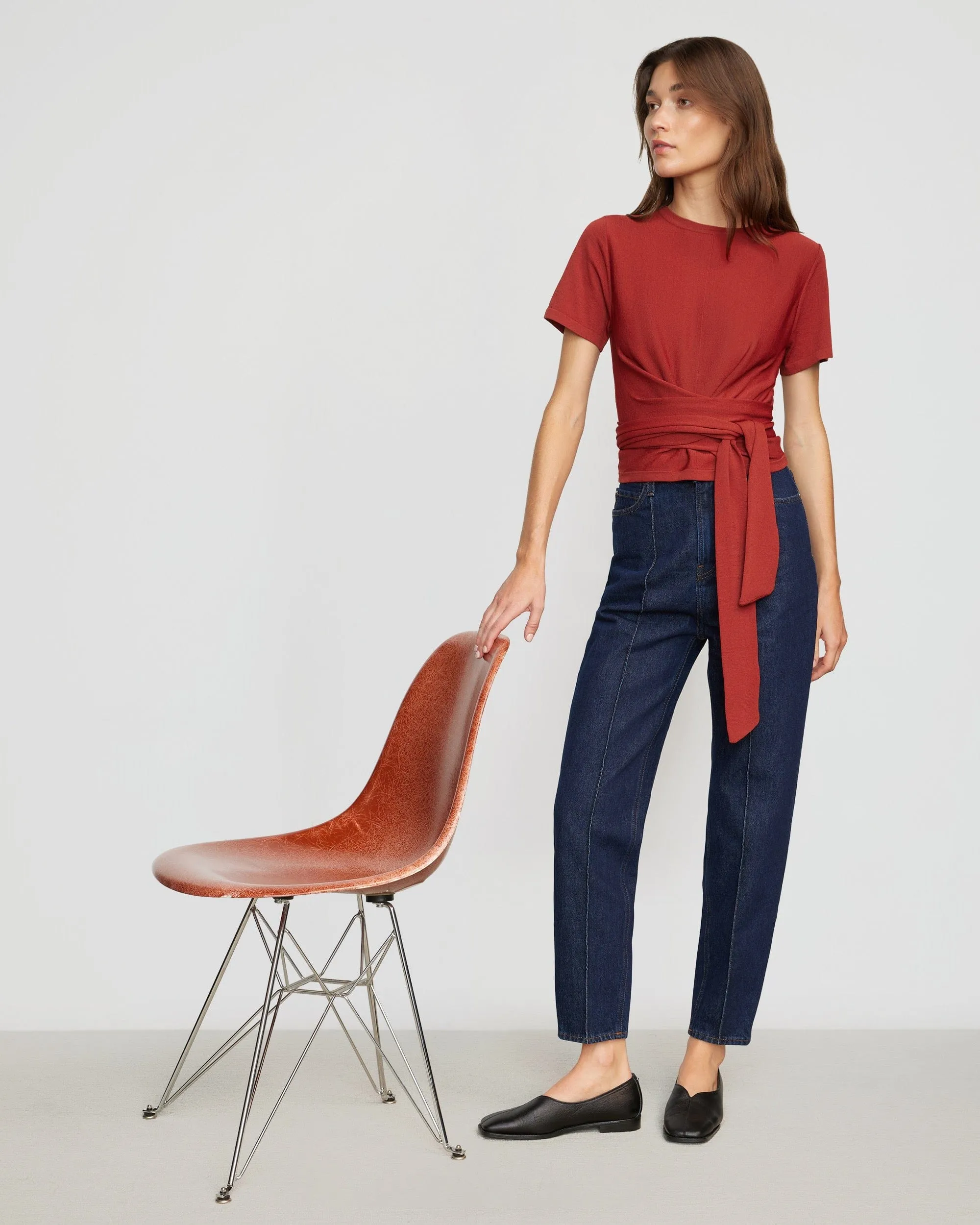 Jude Cropped Tie-Front Top