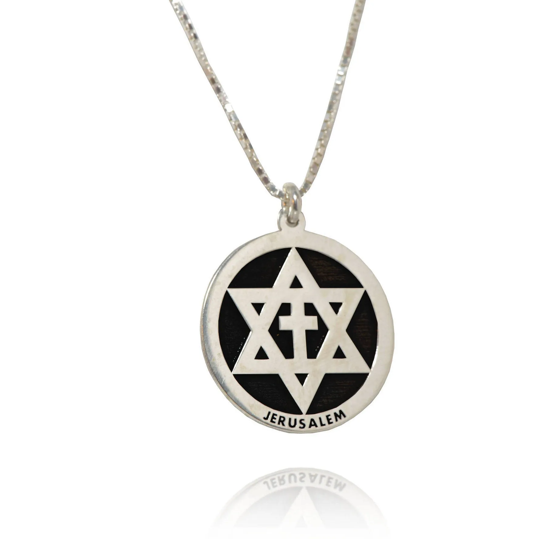 Kabbalah Star of David cross necklace jewish | cross Jerusalem Christian pendant for women | Father's Christmas Gift | Grandfather's Gift