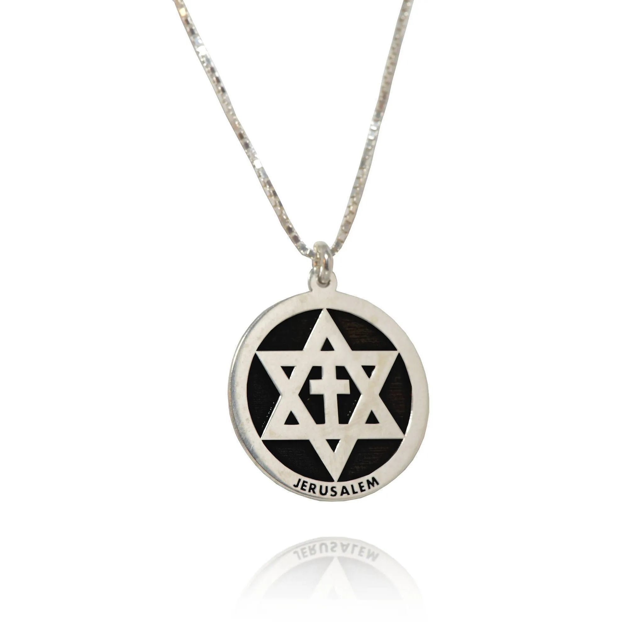 Kabbalah Star of David cross necklace jewish | cross Jerusalem Christian pendant for women | Father's Christmas Gift | Grandfather's Gift