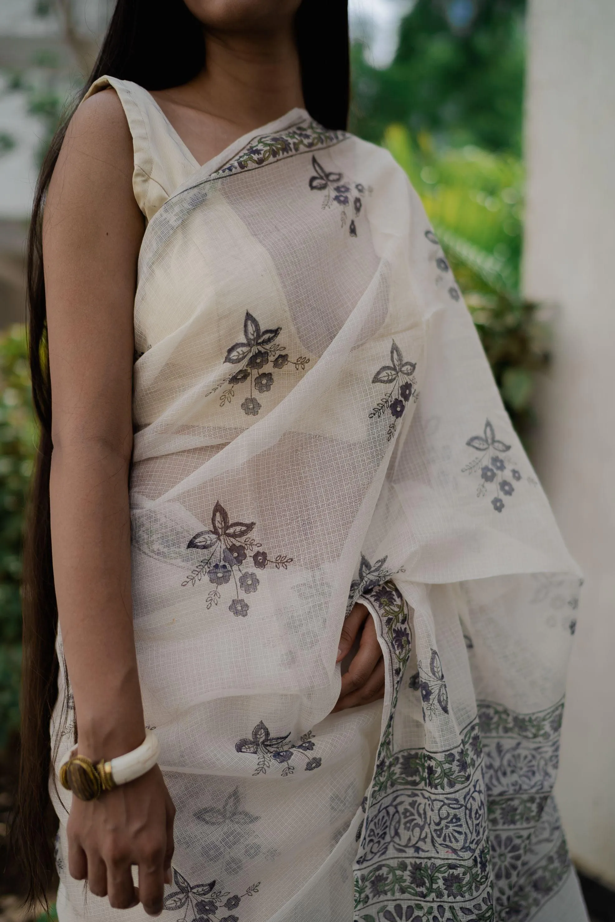 Kaisori Bagh Malati Kota blockprinted silk cotton saree