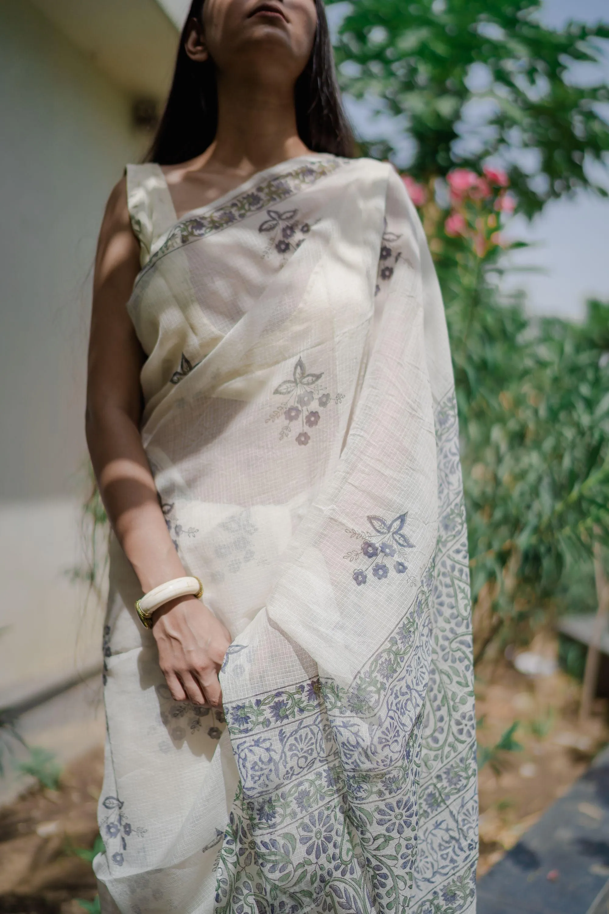 Kaisori Bagh Malati Kota blockprinted silk cotton saree