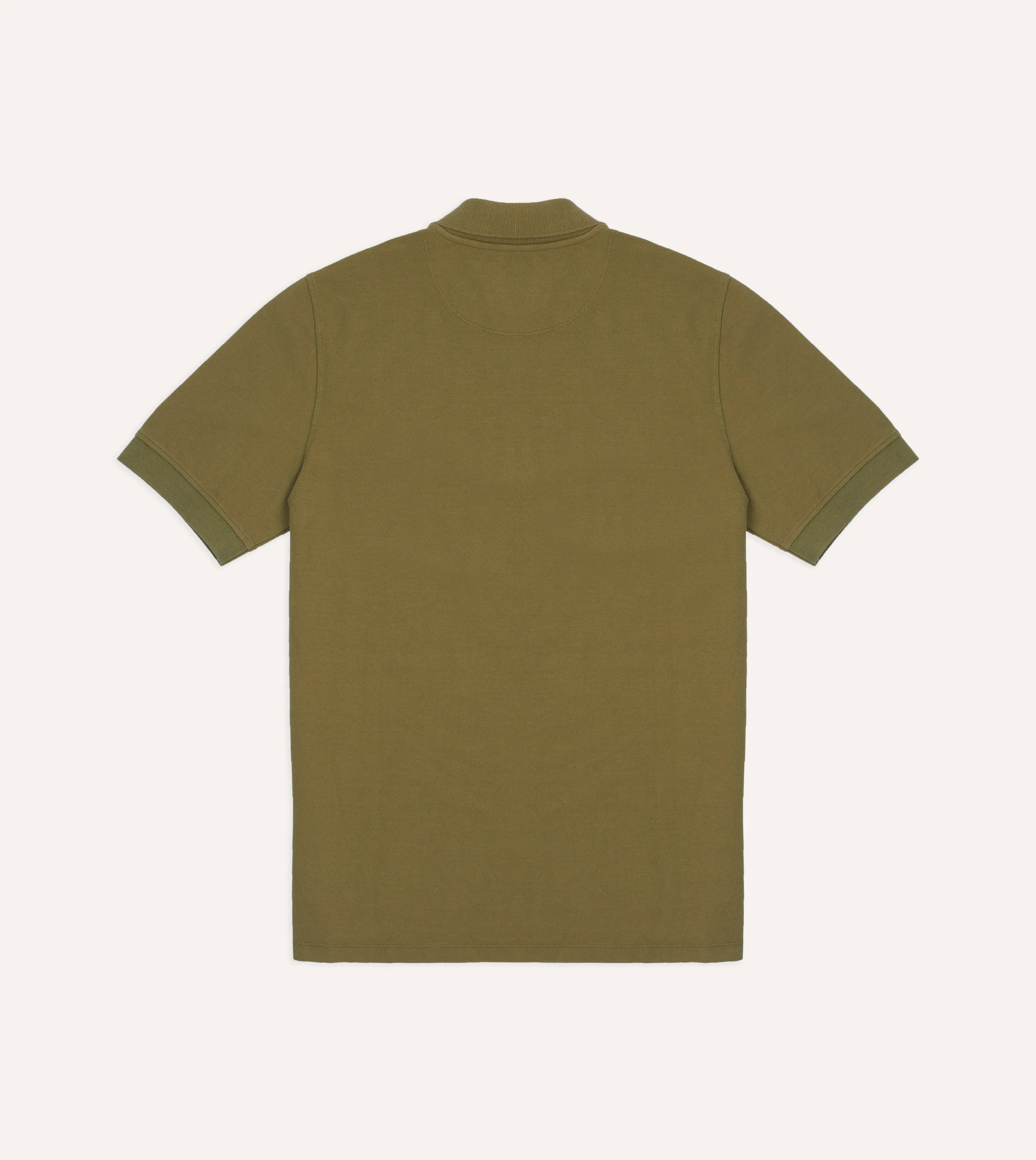 Khaki Piqué Cotton Polo Shirt