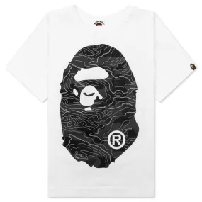 Kid's Layered Line Camo Big Ape Head Tee - White/Black