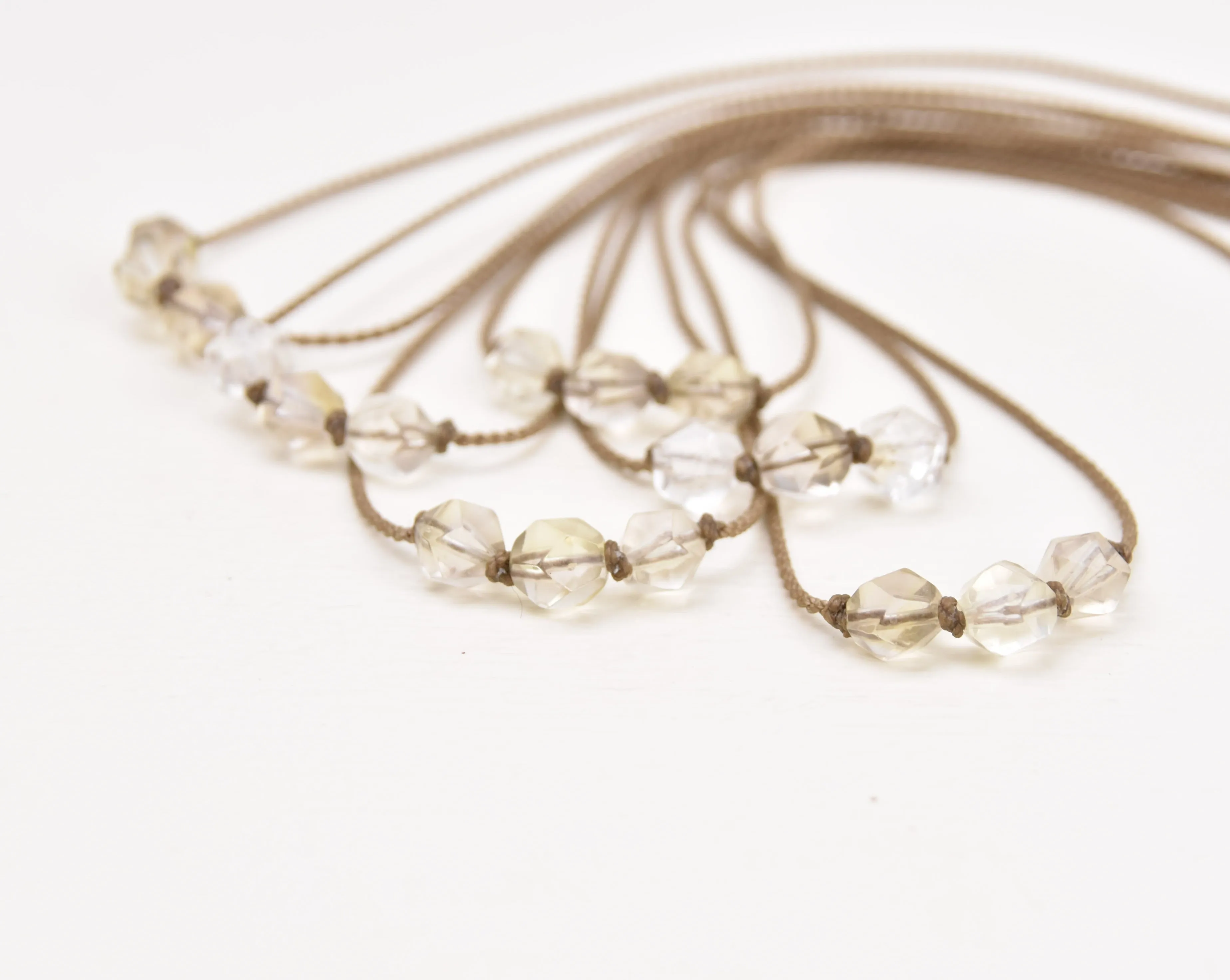 Lemon Quartz - Triple Knotted Necklace