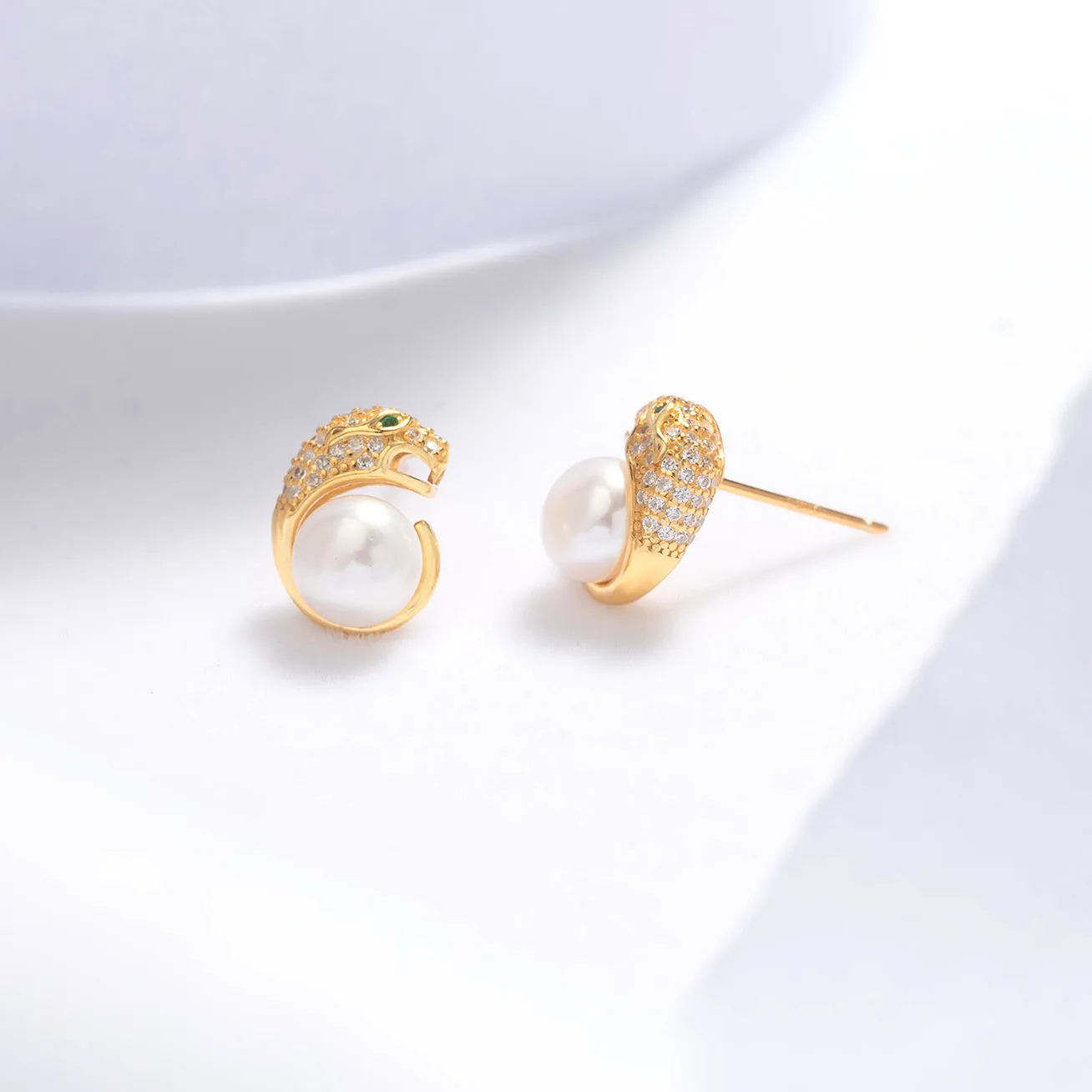 Leopard Freshwater Pearl Earrings WE00531 | SAFARI