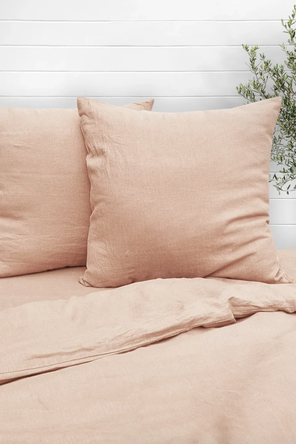 Linen Euro Pillowcases, Blush