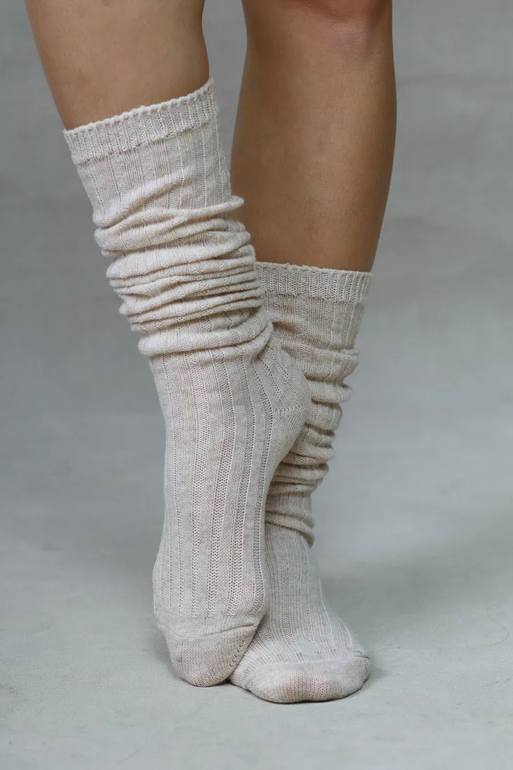 LONG CASHMERE BLEND SLOUCH SOCKS