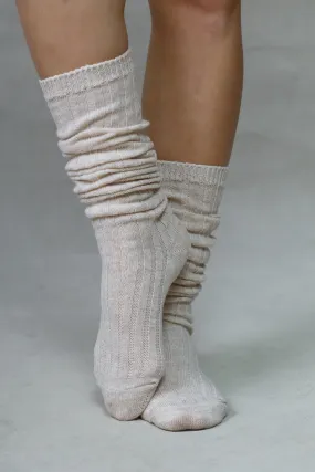 LONG CASHMERE BLEND SLOUCH SOCKS