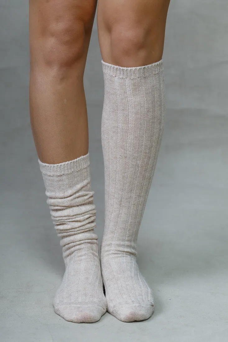 LONG CASHMERE BLEND SLOUCH SOCKS