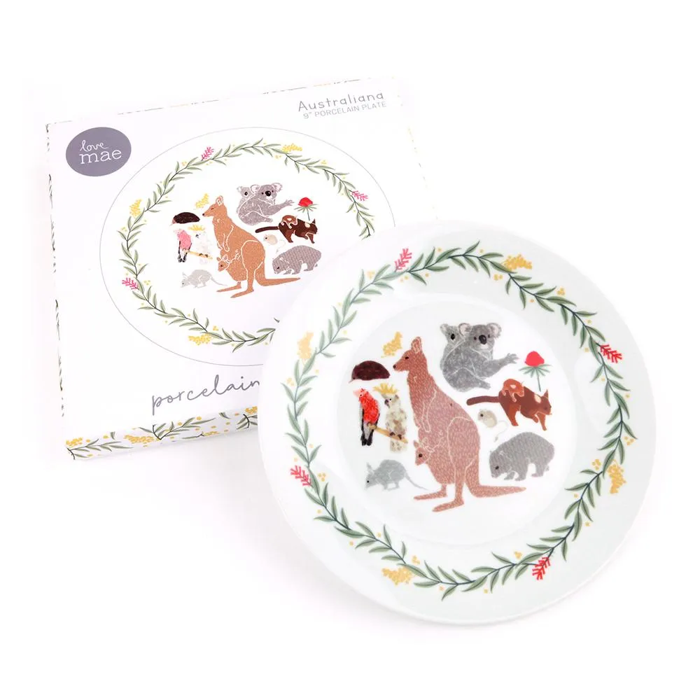 Love Mae Porcelain Plate - Australiana Christmas ** Pick Up Instore Only **