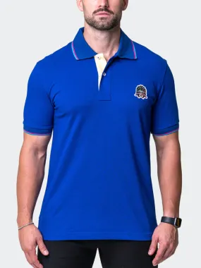 Maceoo Stretch Short-Sleeve Polos | Polo Mozart Two Tip Blue