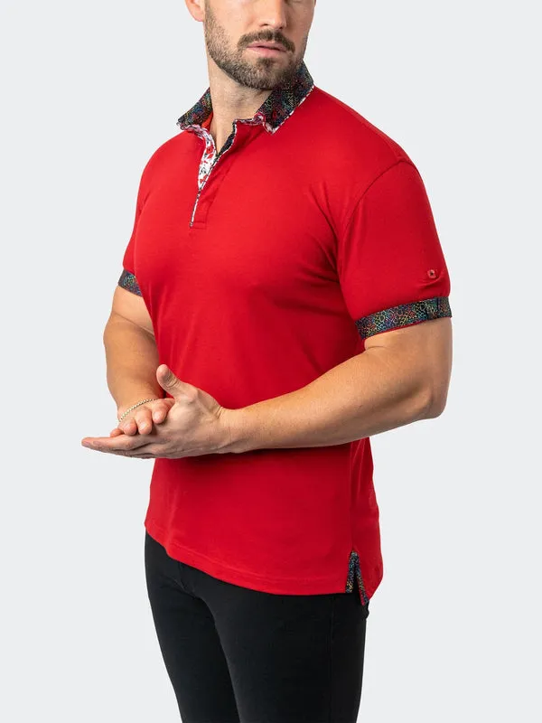 Maceoo Stretch Short-Sleeve Polos | Polo MozartSolid 32 Red