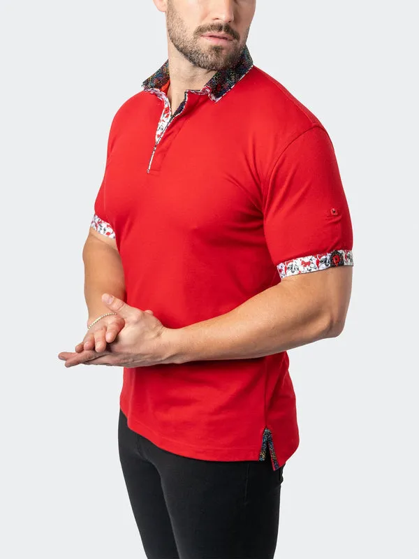 Maceoo Stretch Short-Sleeve Polos | Polo MozartSolid 32 Red