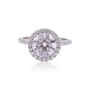 MARK PATTERSON PLATINUM DIAMOND HALO 0.46CTW Engagement Ring WITH A 2.50CT ROUND BRILLIANT CENTER DIAMOND