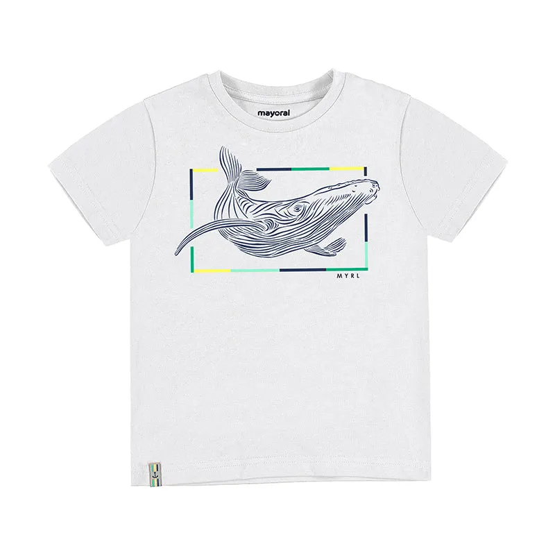 Mayoral Mini T-Shirt w/ Whale Graphic_ White 3010-56